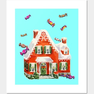 1980s matching family christmas retro candy gingerbread house Posters and Art